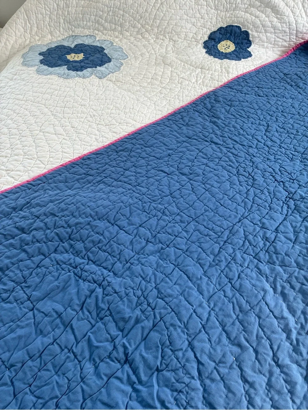Vintage Pottery Barn Kids Daisy Garden Quilt Twin Reversible 68X84